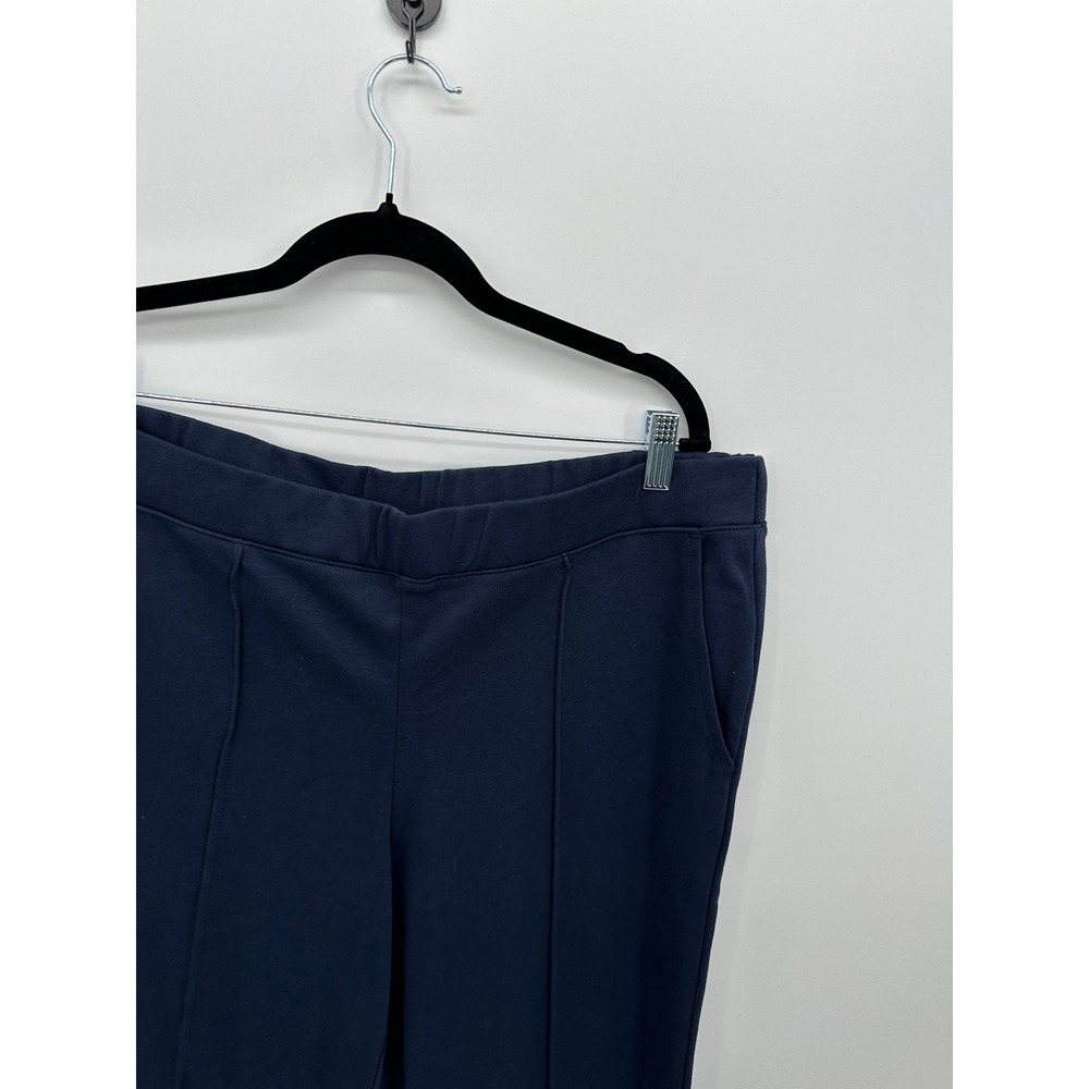 J.Crew Womens Navy Blue Pintuck Pull On Straight Leg Pants XL - Picture 4 of 5